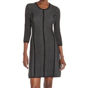 Rachel Rachel Roy Black polka Dot Women's Size S Jacquard Sweater Dress